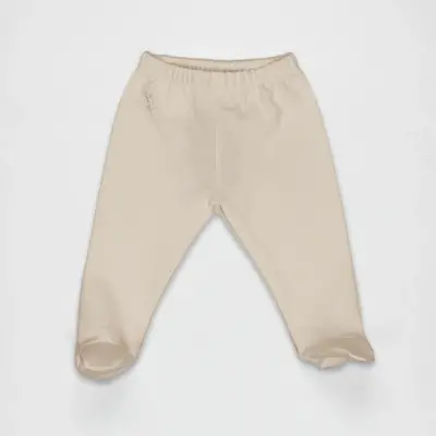 Bistyle Unisex Pantolon Patikli Natural Basic Style Bej