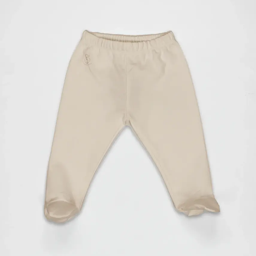 Bistyle Unisex Pantolon Patikli Natural Basic Style Bej - 1