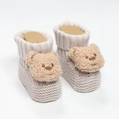 Bistyle Unisex Patik Triko Seperatörlü Aksesuarlı Bej (1)