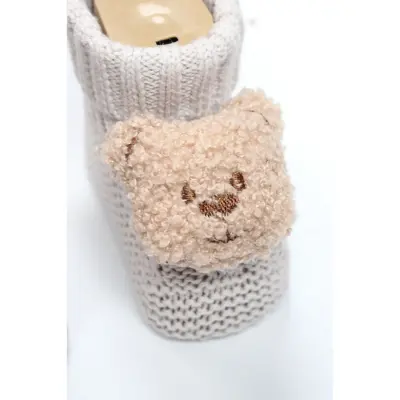 Bistyle Unisex Patik Triko Seperatörlü Aksesuarlı Bej - 5