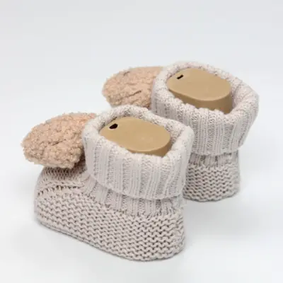 Bistyle Unisex Patik Triko Seperatörlü Aksesuarlı Bej - 3