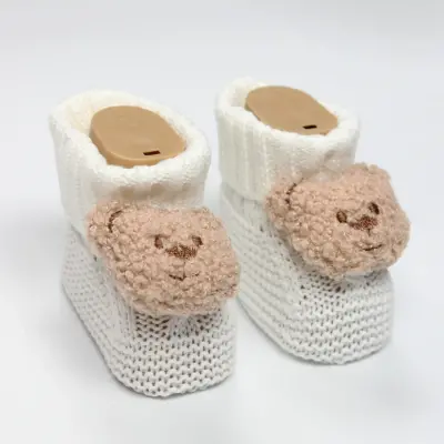 Bistyle Unisex Patik Triko Seperatörlü Aksesuarlı Ekru (1)