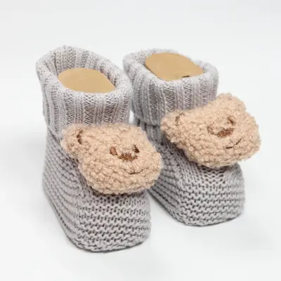 Bistyle Unisex Patik Triko Seperatörlü Aksesuarlı Gri (1)