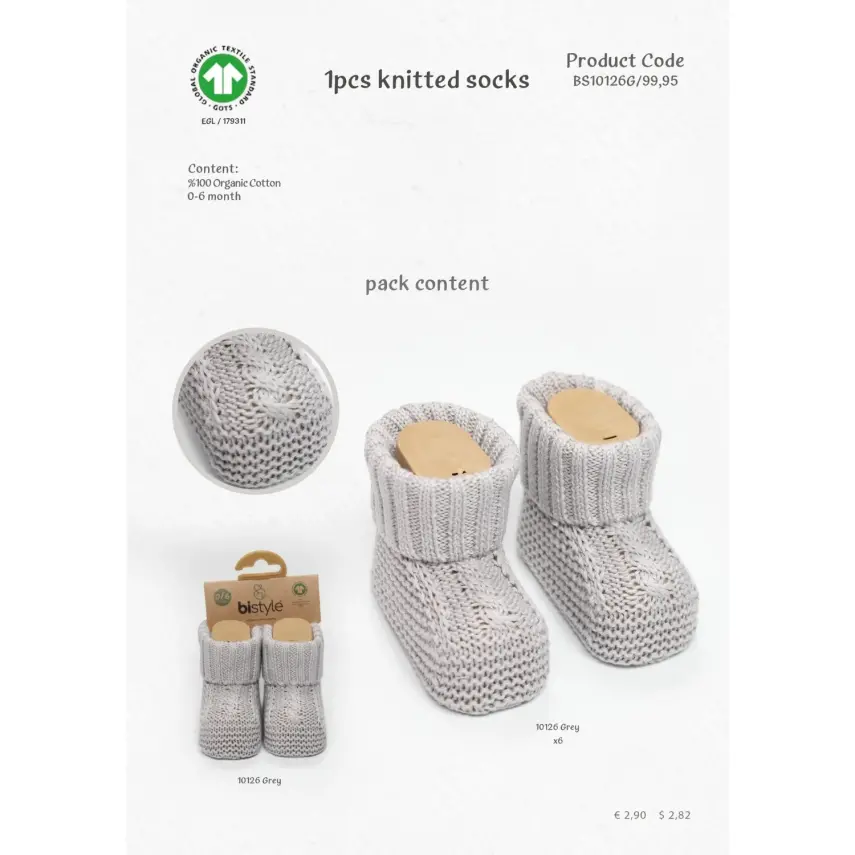 Bistyle Unisex Patik Triko Seperatörlü Gri - 7