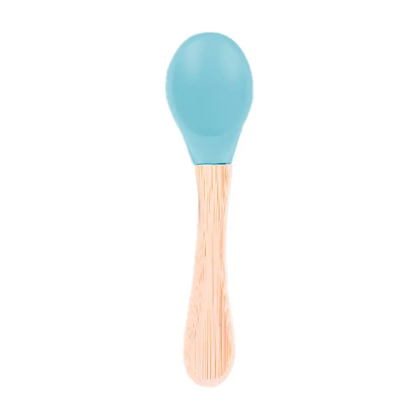 Bm Care Bambu Saplı Silikon Kaşık 9+ ay-mavi - 1