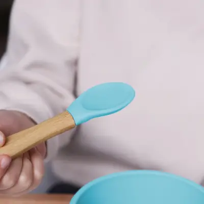 Bm Care Bambu Saplı Silikon Kaşık 9+ ay-mavi - 4