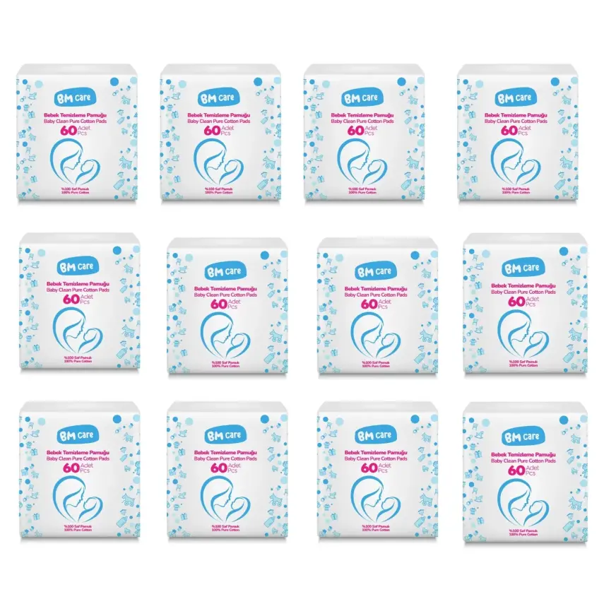 BM Care Bebek Temizleme Pamuğu 720 Adet 12*60'lı - 1