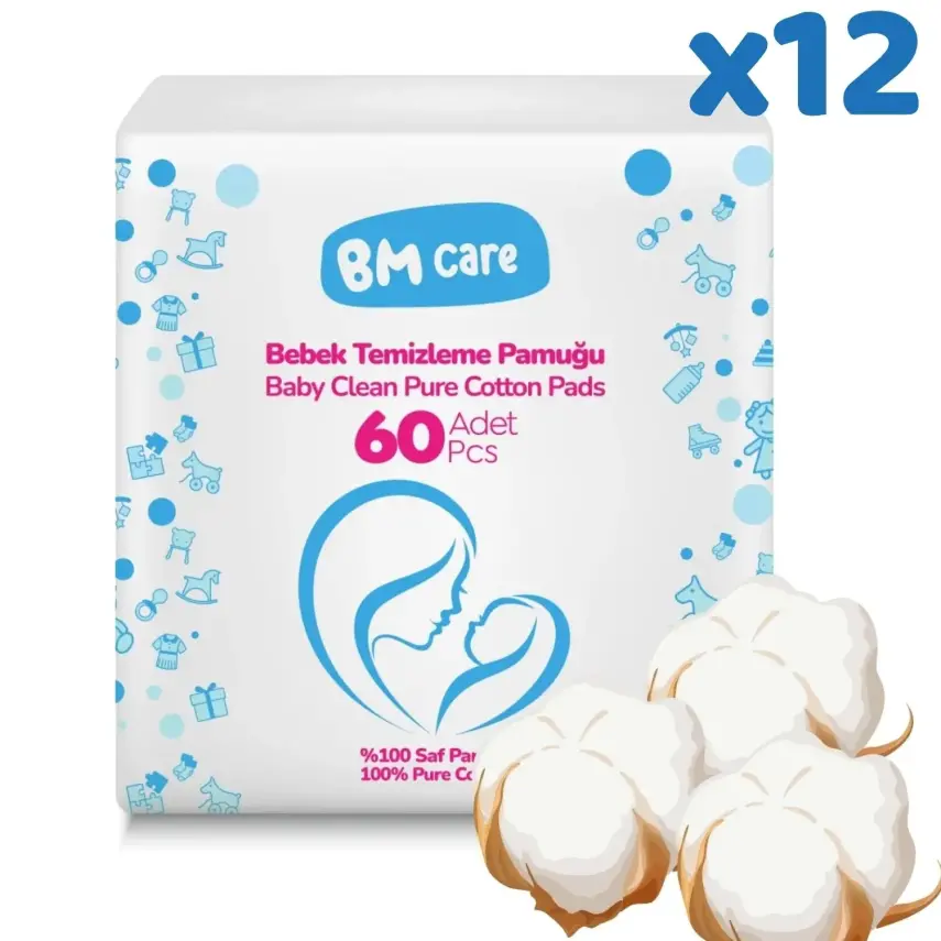 BM Care Bebek Temizleme Pamuğu 720 Adet 12*60'lı - 10