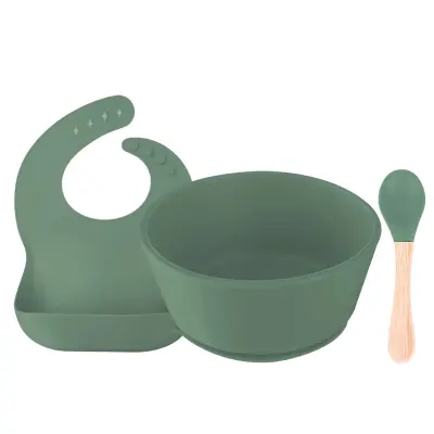 BM Care BLW Silikon Beslenme Seti 3 lü Yeşil