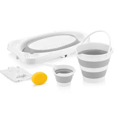 BM Care Katlanabilir Bebek Banyo Küvet Seti 5'li Gri - 7