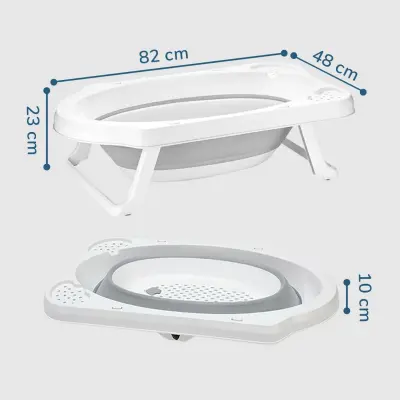 BM Care Katlanabilir Bebek Banyo Küvet Seti 5'li Gri - 15