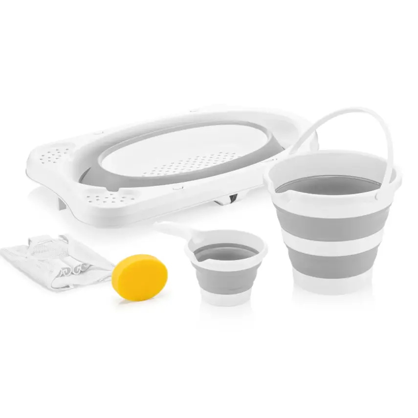 BM Care Katlanabilir Bebek Banyo Küvet Seti 5'li Gri - 20