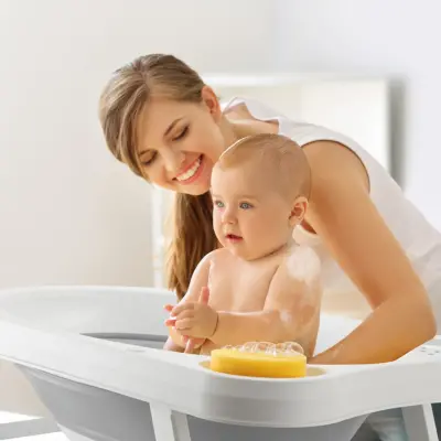 BM Care Katlanabilir Bebek Banyo Küvet Seti 5'li Gri - 28