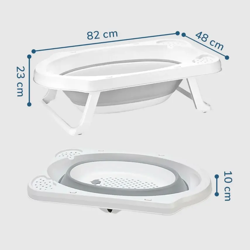 BM Care Katlanabilir Bebek Banyo Küvet Seti 5'li Gri - 30
