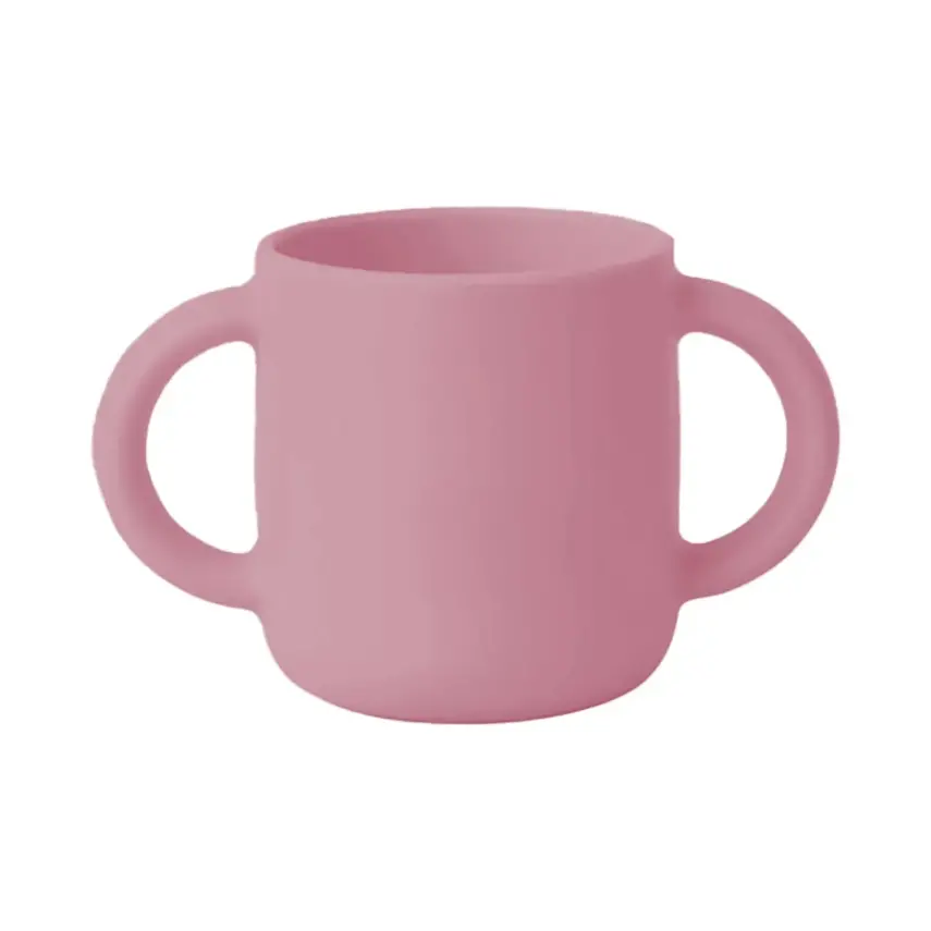 BM Care Mini Bardaklı Mama Çatal Kaşık Zürafa Seti Pembe - 2