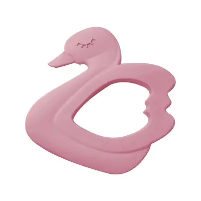 BM Care  Silikon Çatal Kaşık Zürafa, Kuğu Diş Kaşıyıcı Pembe 2li Set - 2