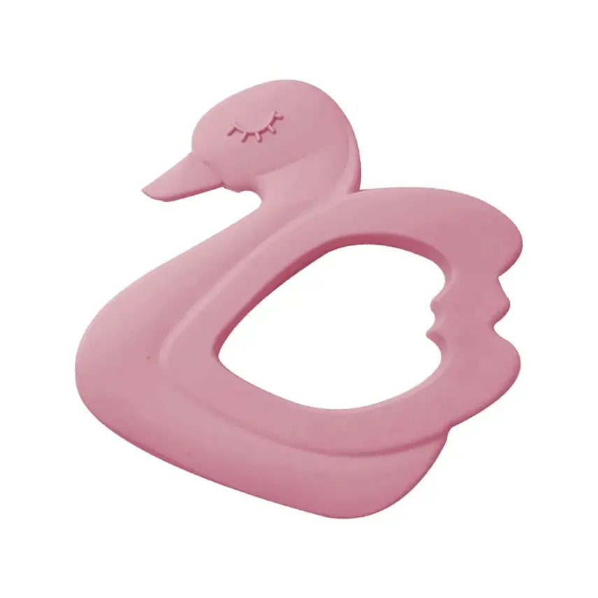 BM Care  Silikon Çatal Kaşık Zürafa, Kuğu Diş Kaşıyıcı Pembe 2li Set - 2