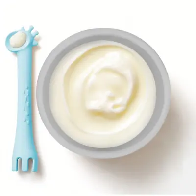 BM Care Silikon Çok Amaçlı Mama Çatal Kaşık Zürafa Mavi - 3