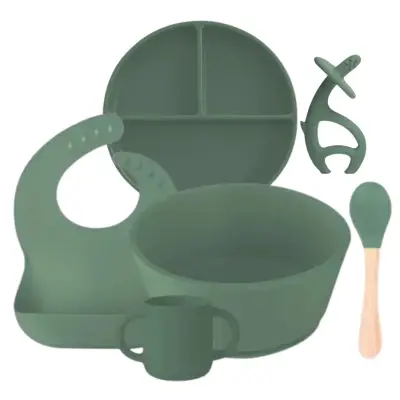 BM Care Silikon Mega Beslenme Seti 6 lı Yeşil (1)