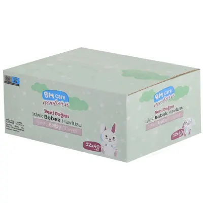 BM Care Yenidoğan Islak Havlu 12x40lı (1)