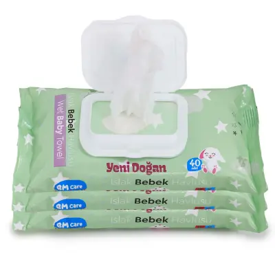 BM Care Yenidoğan Islak Havlu 3x40lı - 2