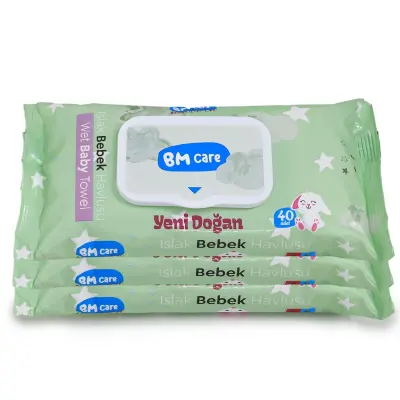 BM Care Yenidoğan Islak Havlu 3x40lı - 3