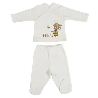 Bm Fabric Arı Desenli Yenidoğan 5'li Hastane Çıkışı Unisex (1)