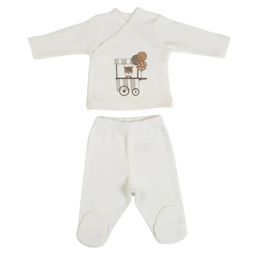 Bm Fabric Ayıcık Desenli Yenidoğan 5'li Hastane Çıkışı Unisex - 2