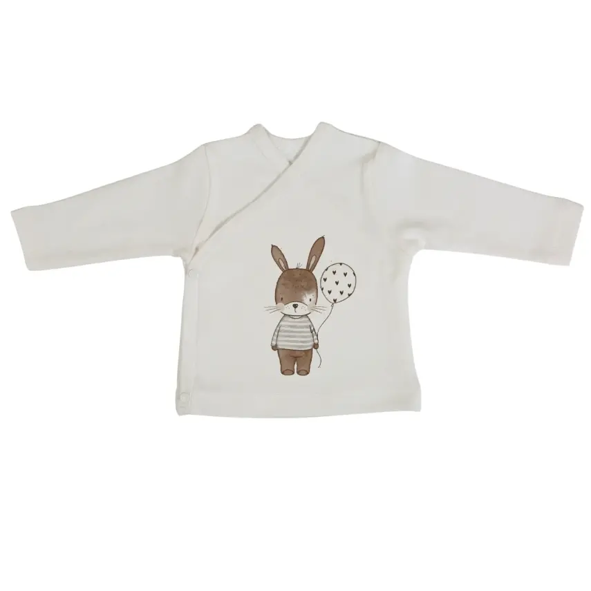 Bm Fabric Balonlu Tavşan Desenli Yenidoğan 5'li Hastane Çıkışı Unisex - 4