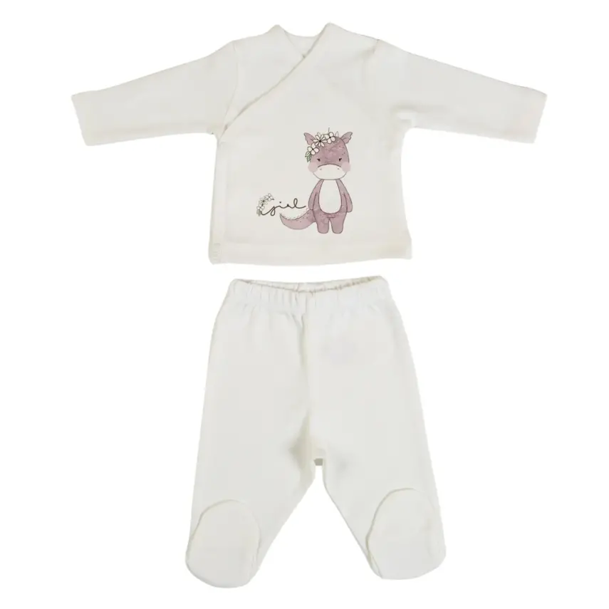 Bm Fabric Girl Desenli Yenidoğan 5'li Hastane Çıkışı Kız Bebek - 3