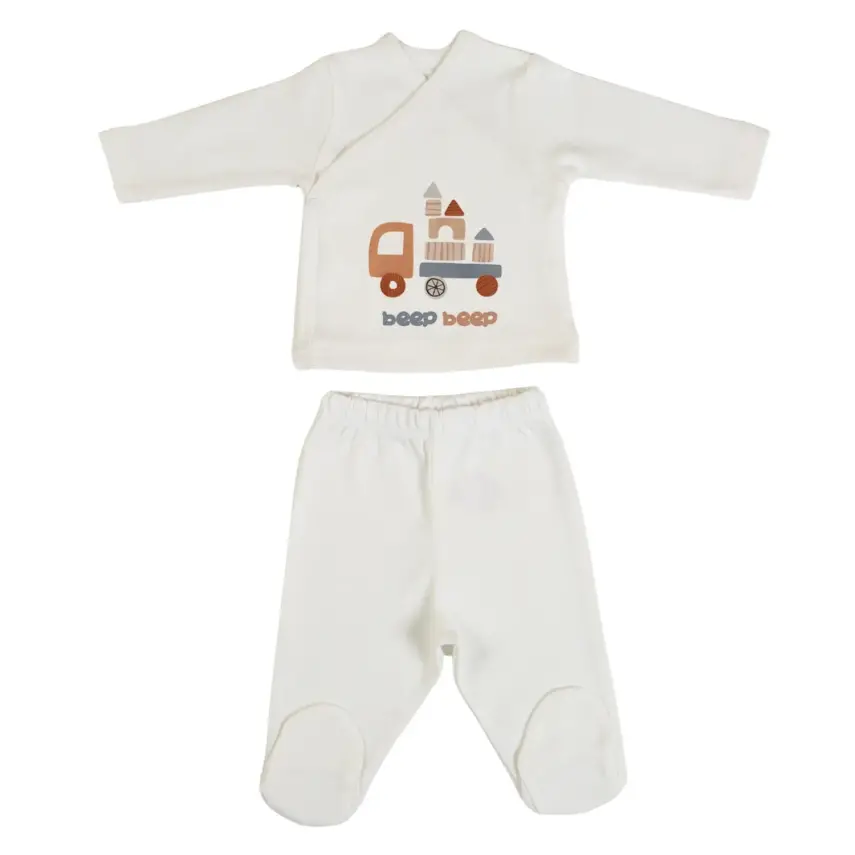 Bm Fabric Kamyon Desenli Yenidoğan 5'li Hastane Çıkışı Erkek Bebek - 2