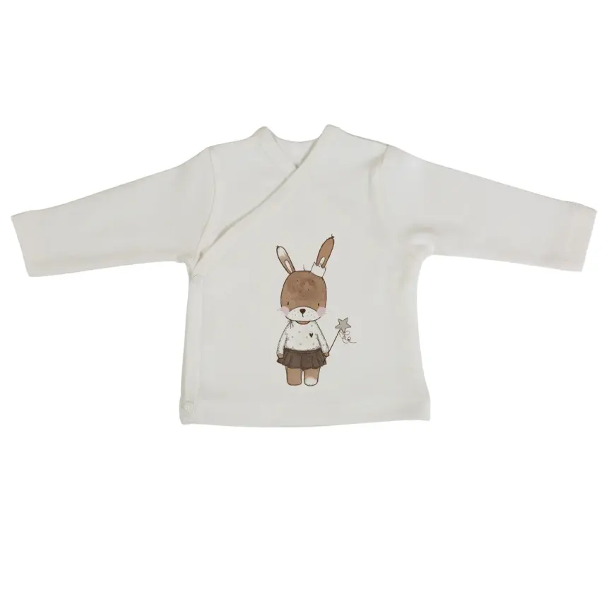 Bm Fabric Peri Tavşan Desenli Yenidoğan 5'li Hastane Çıkışı Kız Bebek - 3