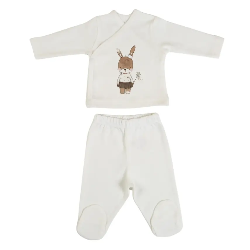 Bm Fabric Tavşan Desenli Yenidoğan 5'li Hastane Çıkışı Kız Bebek - 2