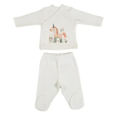 Bm Fabric Unicorn Desenli Yenidoğan 5'li Hastane Çıkışı Kız Bebek (1)