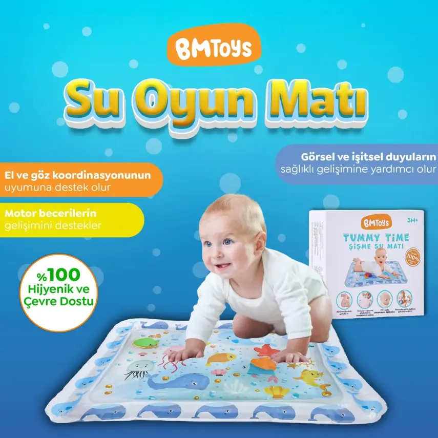 Bm Toys Tummy Time Şişme Bebek Su Oyun Matı - 3