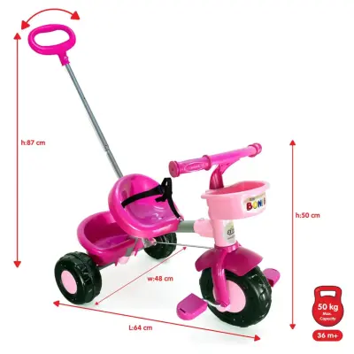Boni Bike Ebeveyn Kontrollü Bisiklet Pembe (1)