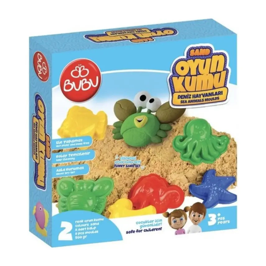 Bu-Bu Oyun Kumu Ve Deniz Hayvan Kalıplı 500 Gr. - 2