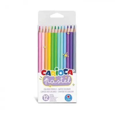 Carioca Pastel Renkler Kuru Boya Kalemi 12li