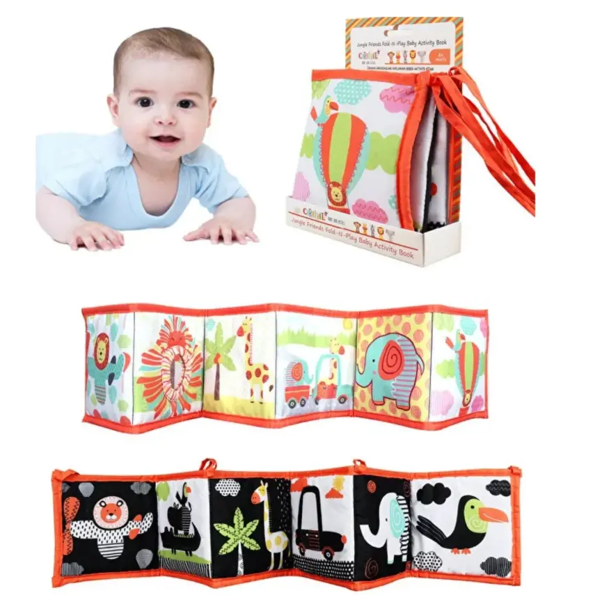 Carnival Baby&Kids Katlanan Bebek Aktivite Kitabı - Yüksek Kontrastlı Tasarım - 5
