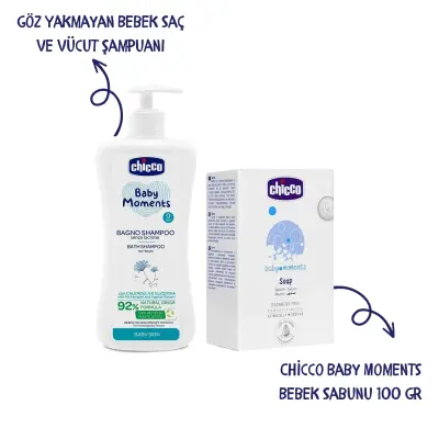 Chicco Baby Moments Bebek Şampuan + Bebek Sabunu (Avantaj Paketi) (1)