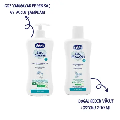 Chicco Baby Moments Bebek Şampuan + Vücut Losyonu (Avantaj Paketi) (1)