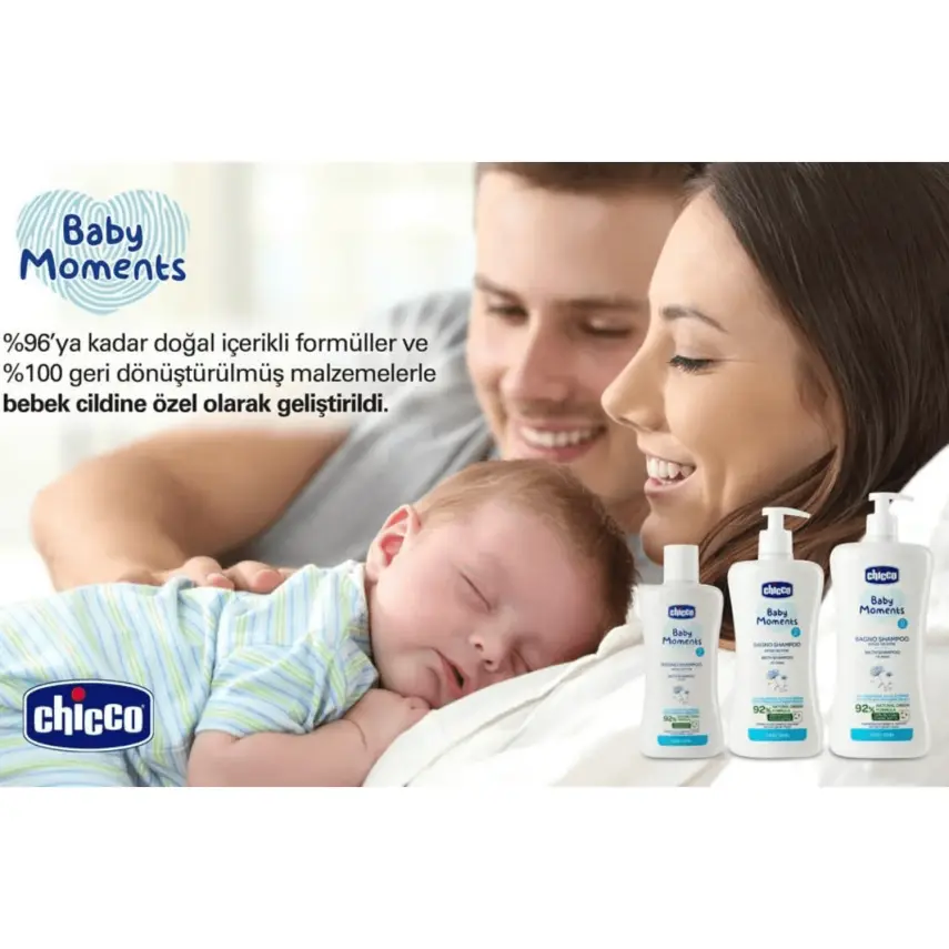 Chicco Baby Moments Doğal Göz Yakmayan Bebek Saç ve Vücut Şampuanı 750 ml x 3 - 5