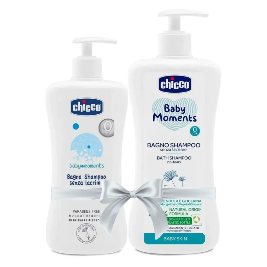 Chicco Baby Moments Doğal Göz Yakmayan Bebek Saç ve Vücut Şampuanı 750 ml +200 ml - 1