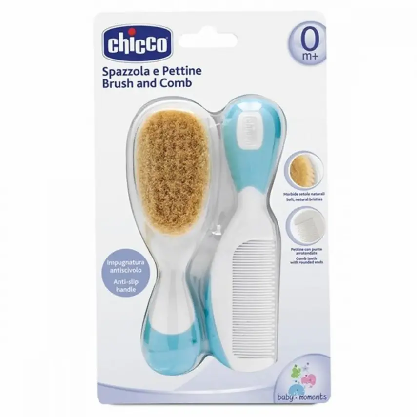 Chicco Bebek Yumuşak Fırça Tarak Seti Mavi - 2