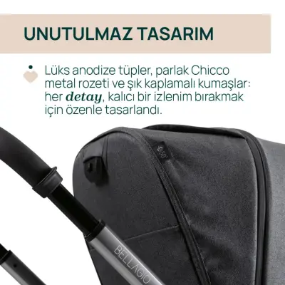 Chicco Bellagio Çift Yönlü Tek Elle Katlanır Kompakt Kabin Bebek Arabası  Black Satin - 4