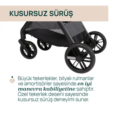 Chicco Bellagio Çift Yönlü Tek Elle Katlanır Kompakt Kabin Bebek Arabası  Black Satin - 6