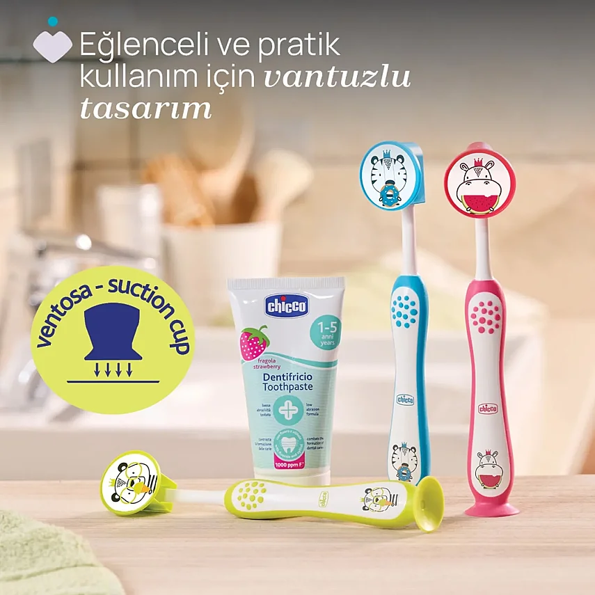 Chicco Diş Fırçası 3-6 Yaş Hippo Panda 2li - 6
