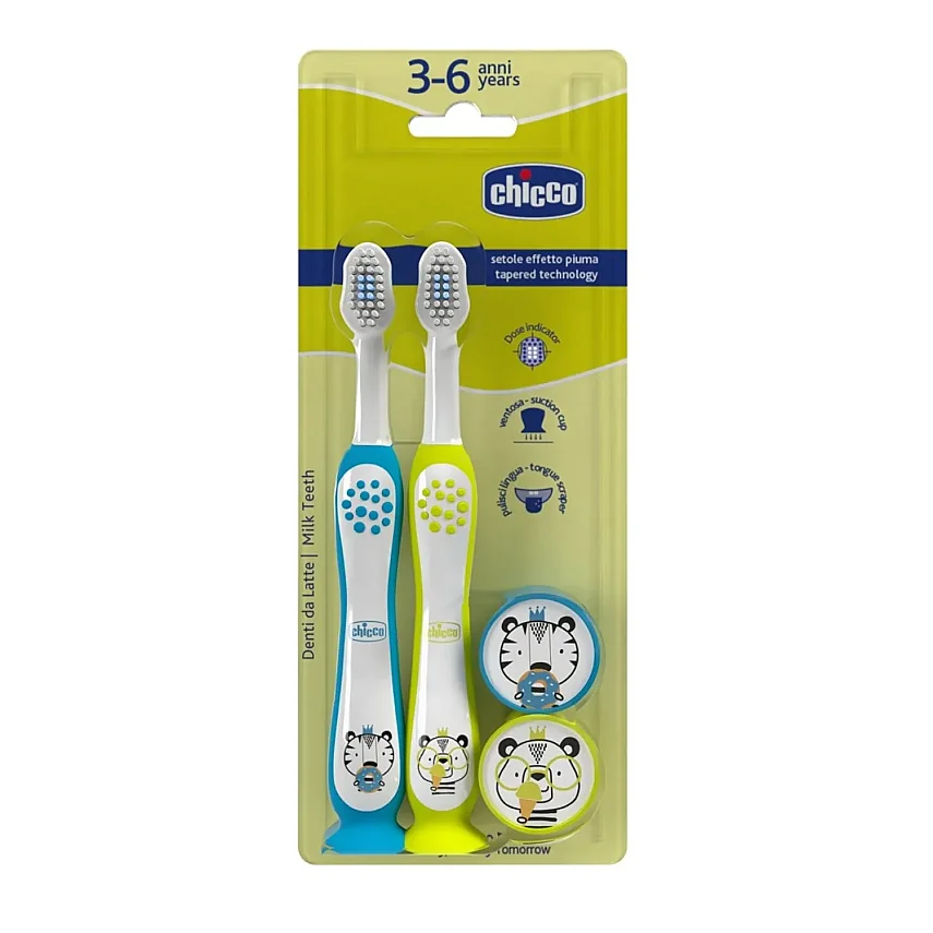 Chicco Diş Fırçası 3-6 Yaş Tiger Panda 2li - 1