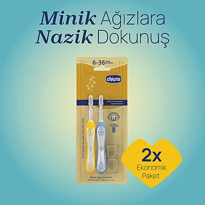Chicco Diş Fırçası 6-36 Ay Yaş ndigo Mustard 2li - 6