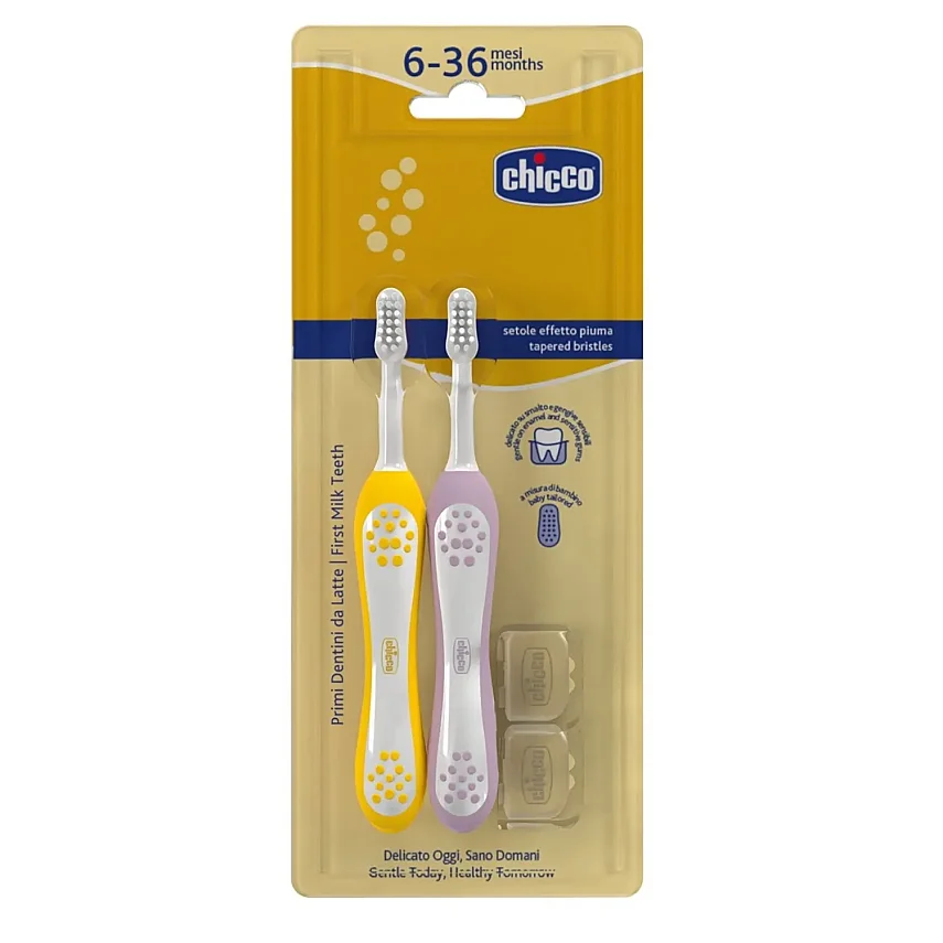 Chicco Diş Fırçası 6-36 Ay Yaş Lilac Mustard 2li - 1